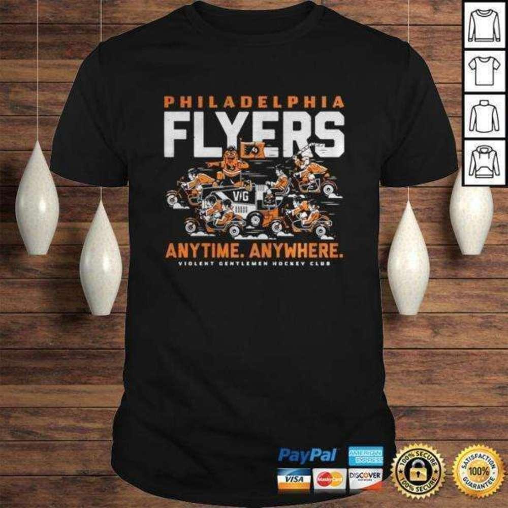 Anytime Anywhere Flyers Retro Graphic Fan TShirt